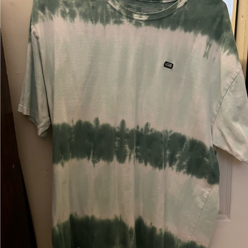 Vans Green and White Tie-Dye Short Sleeve Tee